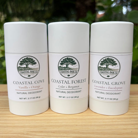 Coastal Oak Natural Deodorant Collection — 3 Pack